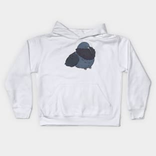 Fluffy pigeon drawing Kids Hoodie